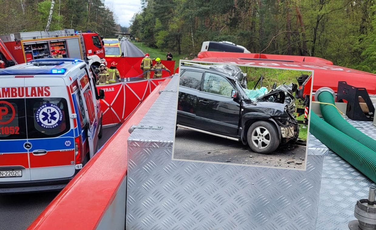 Zderzenie osobówki z autokarem. Zginął kierowca