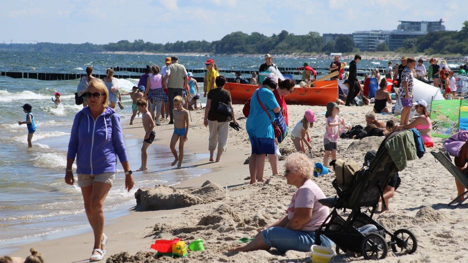 KOŁOBRZEG PLAŻA, PIĘKNA POGODA