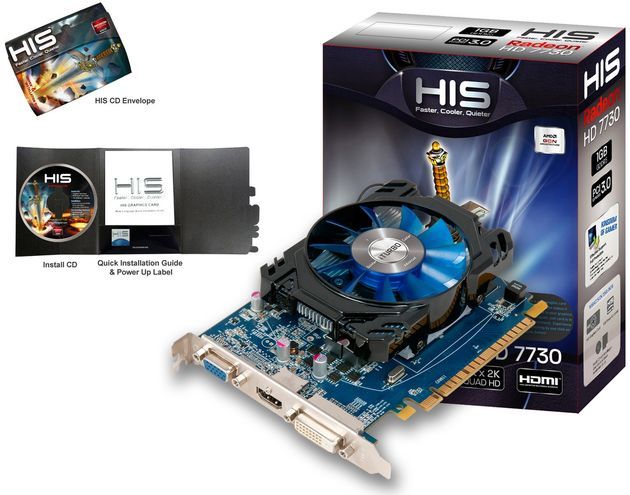 HIS 7730 iCooler GDDR5 karta graficzna zdjęcie opakowanie wyposażenie