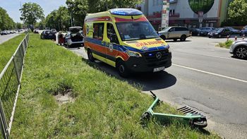 Kielce: Zderzenie hulajnogi z samochodem