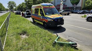 Kielce: Zderzenie hulajnogi z samochodem