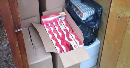 Śląsk. Sto tysięcy sztuk papierosów bez akcyzy. Paser chował je w drewnianym szalecie