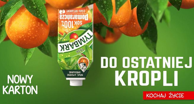 Tymbark w nowym kartonie reklamowany „do ostatniej kropli” (wideo)