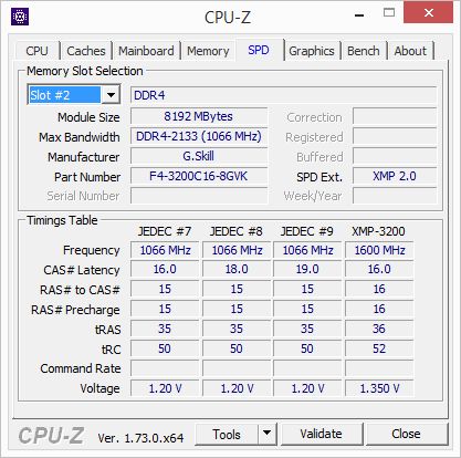 G.Skill Ripjaws V 2x 8 GB 3200 MHz CL16 - profile SPD i XMP 2.0