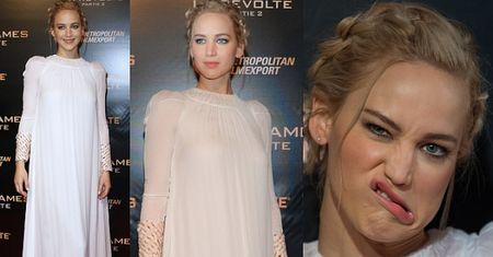 Jennifer Lawrence na premierze... w sukni ślubnej? (ZDJĘCIA)