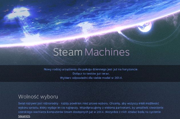 valve steam machines zapowiedź komputer gry linux salon