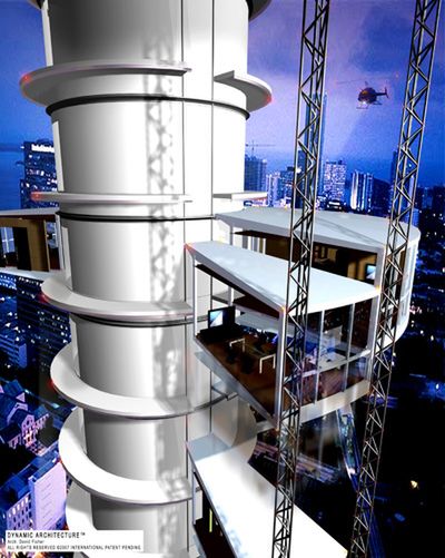 Obrotowe piętra wieżowca Dynamic Tower 3