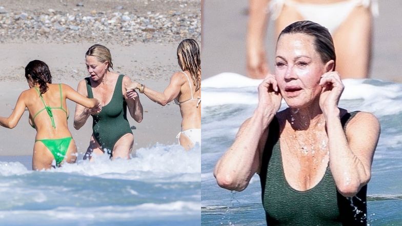 66-letnia Melanie Griffith relaksuje się na plaży w Meksyku, stawiając opór falom (ZDJĘCIA)