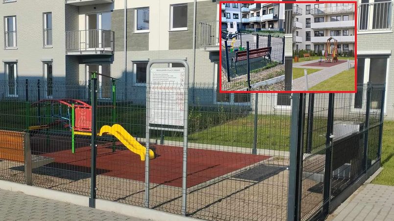 Pokazał plac zabaw na osiedlu. "Brakuje tu jeszcze drutu kolczastego"