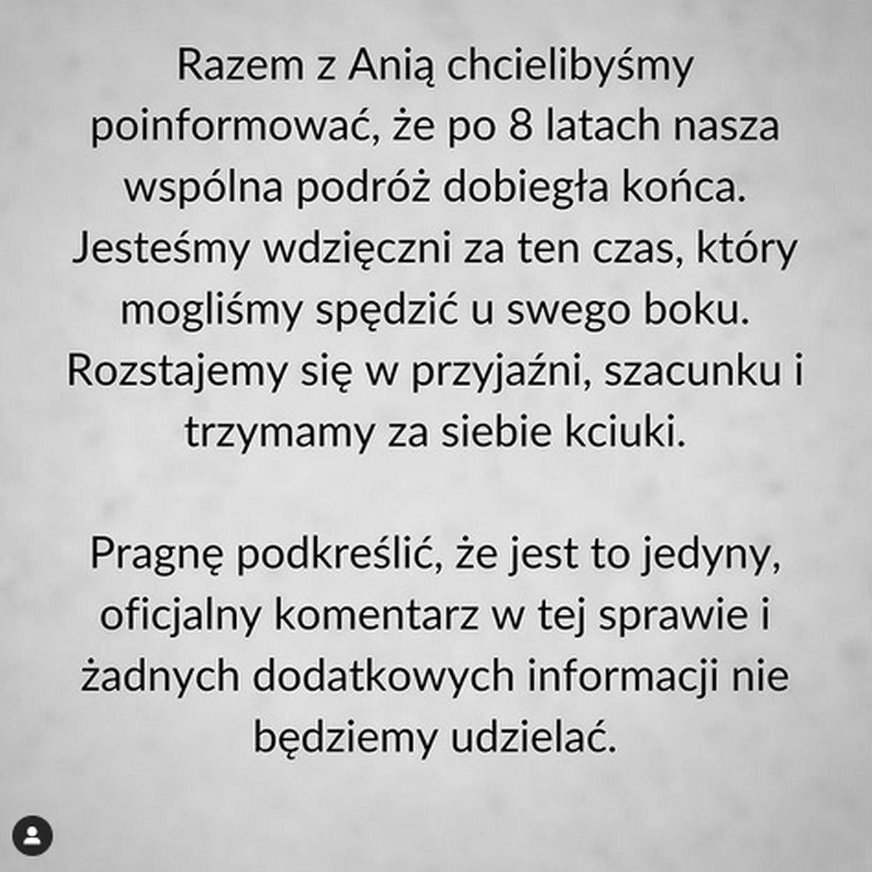Rafał Brzozowski informuje o rozstaniu