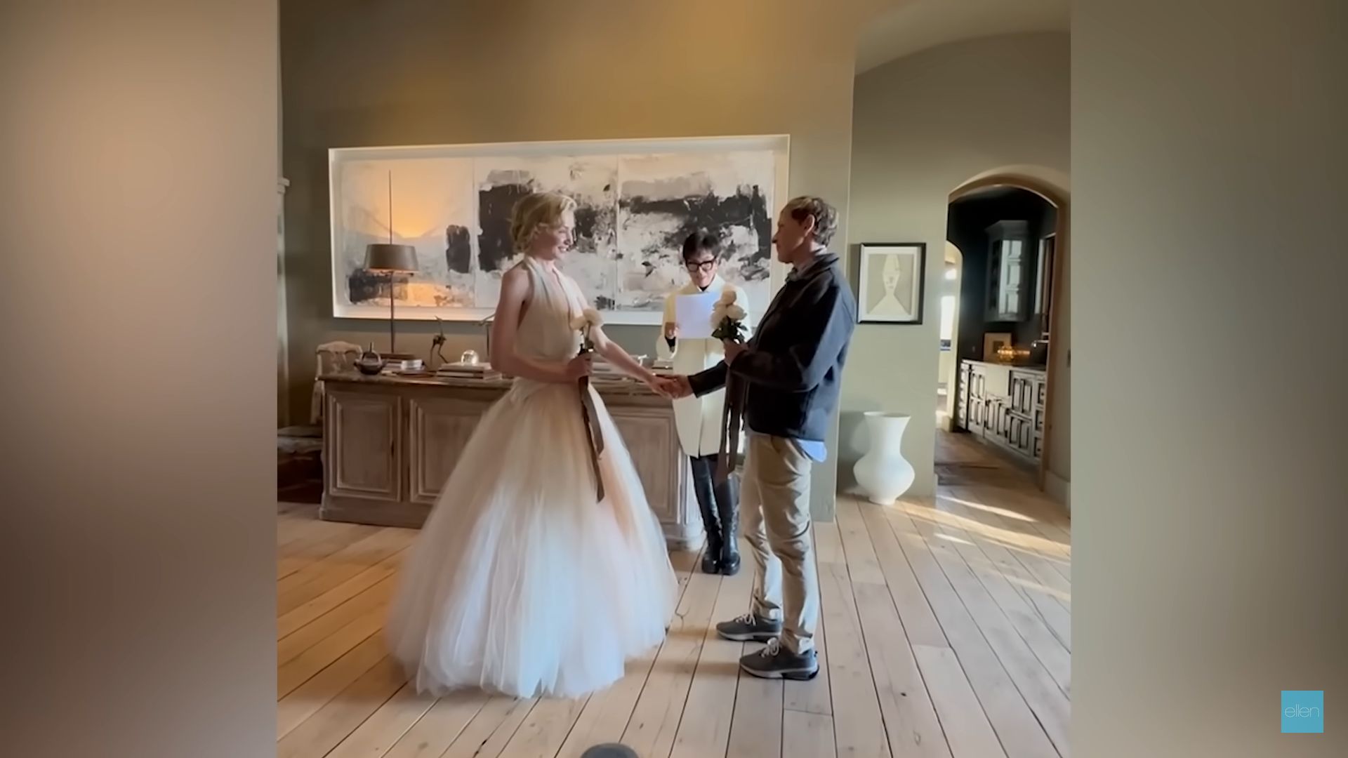 Ellen DeGeneres i Portia de Rossi podczas odnowienia przysięgi małżeńskiej