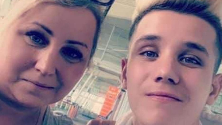 Dorota z synem Adrianem