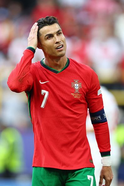 Turkiye v Portugal: Group F - UEFA EURO 2024DORTMUND, GERMANY - JUNE 22: Cristiano Ronaldo of Portugal looks dejected during the UEFA EURO 2024 group stage match between Turkiye and Portugal at Football Stadium Dortmund on June 22, 2024 in Dortmund, Germany. (Photo by Charlotte Wilson/Offside/Offside via Getty Images)Charlotte Wilson/Offsideturkey