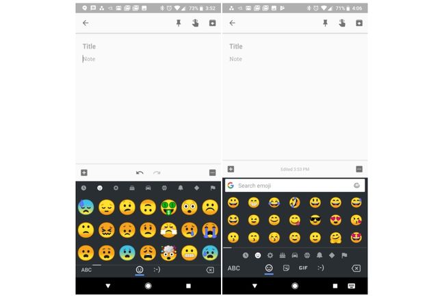 Gboard Go (z lewej) i zwykła wersja klawiatury Google'a