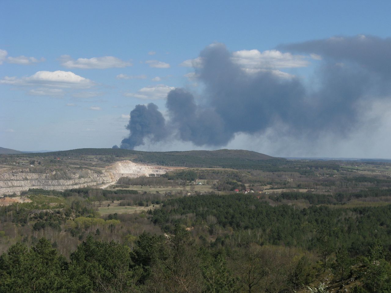 Pożar niedaleko Gorzowa. Dym był widoczny z kilku kilometrów