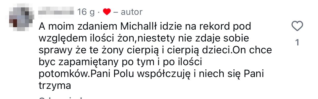 Pola Wiśniewska lajkuje komentarze o rzekomej zdradzie Michała