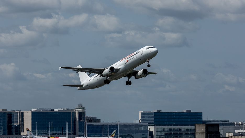 BRUSSELS, BELGIUM - MAY 17: An Anadolujet plane bound for Istanbul takes off from the Belgian capital's airport on May 17, 2023 in Brussels, Belgium. AnadoluJet, Turkish Airlines' commercial brand, was created in 2008 and currently has 78 aircraft in its fleet flying to a total of 89 destinations on 164 routes. (Photo by Omar Havana/Getty Images)