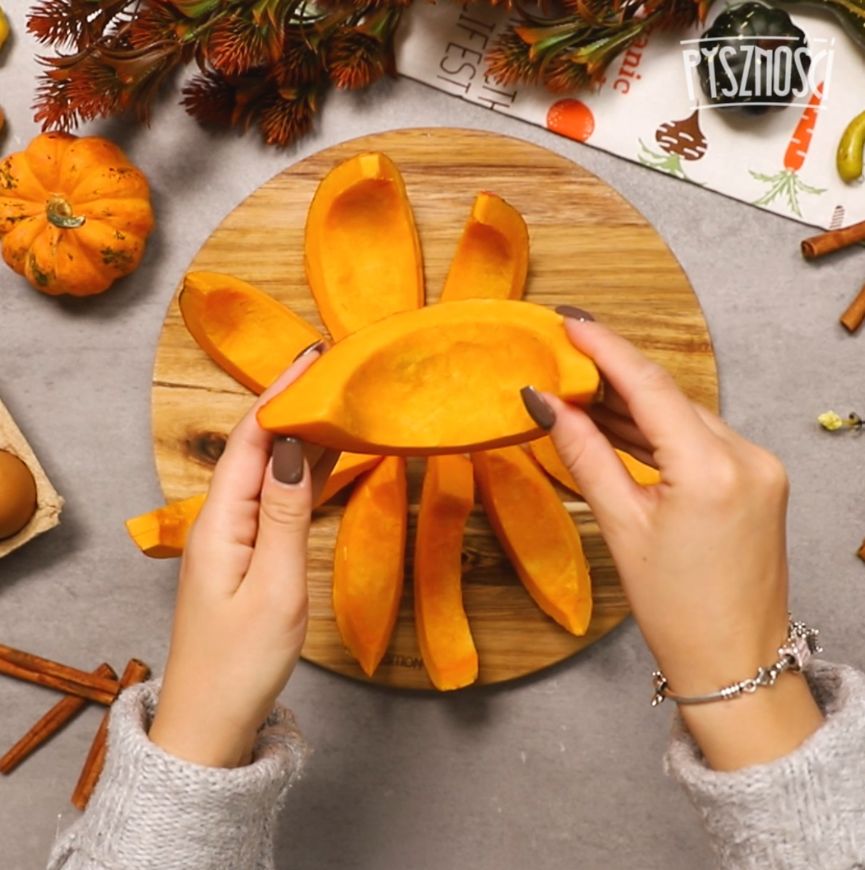 Pumpkin prepared for baking