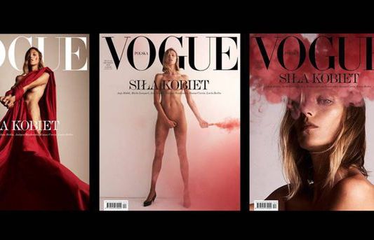 Grudniowy "Vogue Polska" z trzema okładkami z Anją Rubik wspierającą Strajk Kobiet