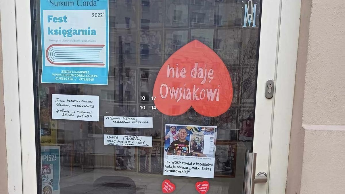 Księgarnia w Poznaniu przeciw WOŚP 