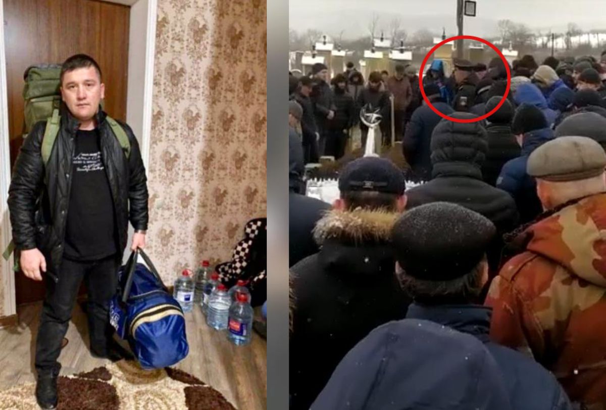 Wojna w Ukrainie. Co mówi się na pogrzebach rosyjskich żołnierzy? Ujawniono nagranie z pogrzebu sierżanta Kurbana Muradowa z Dagestanu