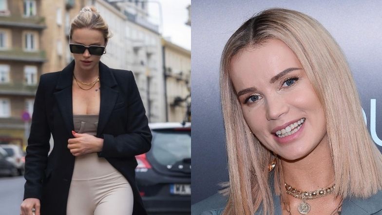 Maffashion prezentuje sylwetkę, przechadzając się po Warszawie w krótkim topie