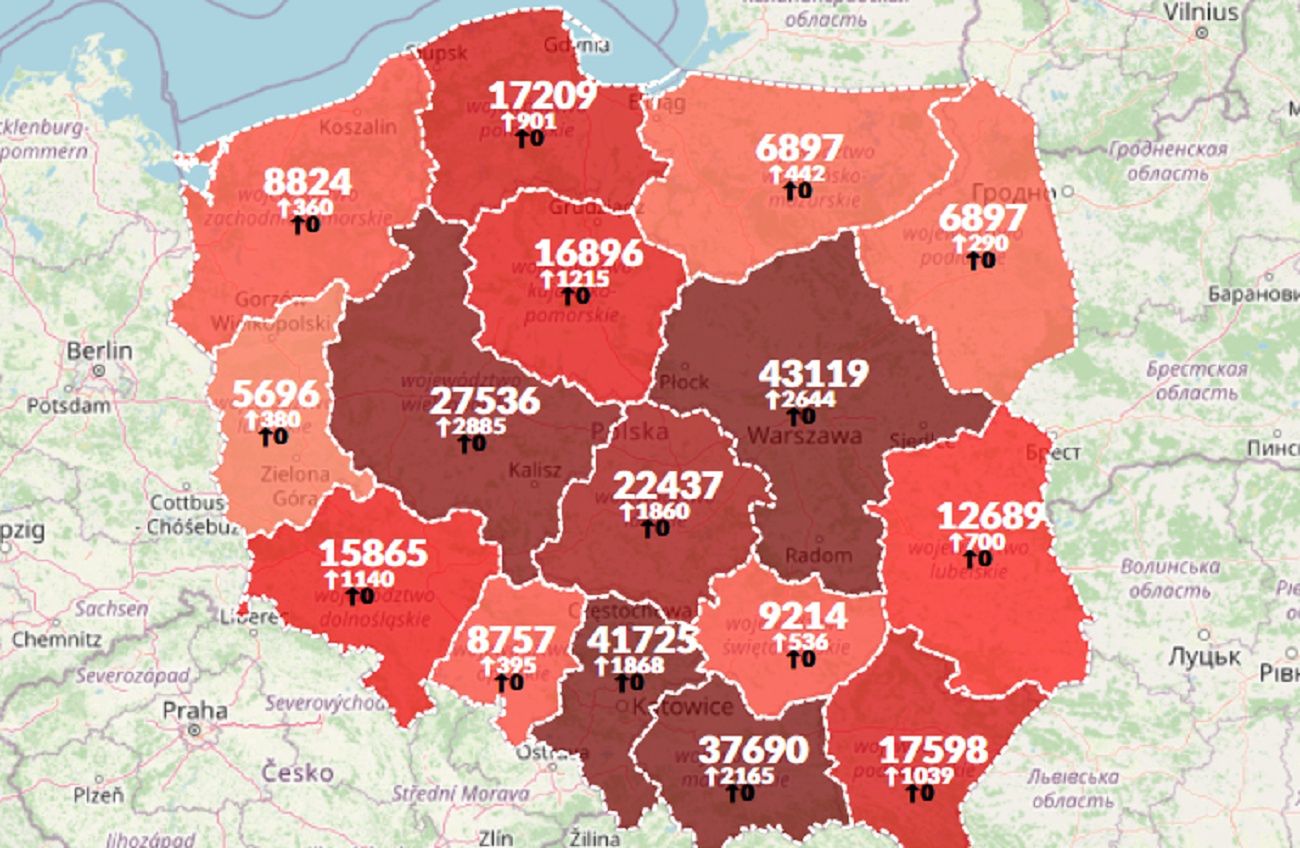 Koronawirus w Polsce. Mapa zakażeń