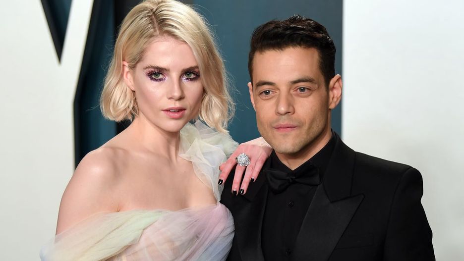 Lucy Boynton i Rami Malek na imprezie oscarowej w 2020 r.