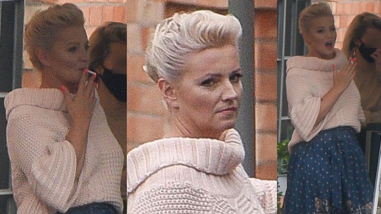 Dorota Szelągowska relaksuje się papierosem podczas dnia na planie