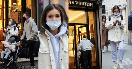 Marina i Wojciech Szczęśni z wózkiem za 10 tysięcy oddają się shoppingowi, opędzając się od włoskich paparazzi (ZDJĘCIA)