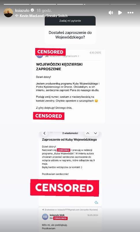 Książulo o zaproszeniach do programów Wojewódzkiego
