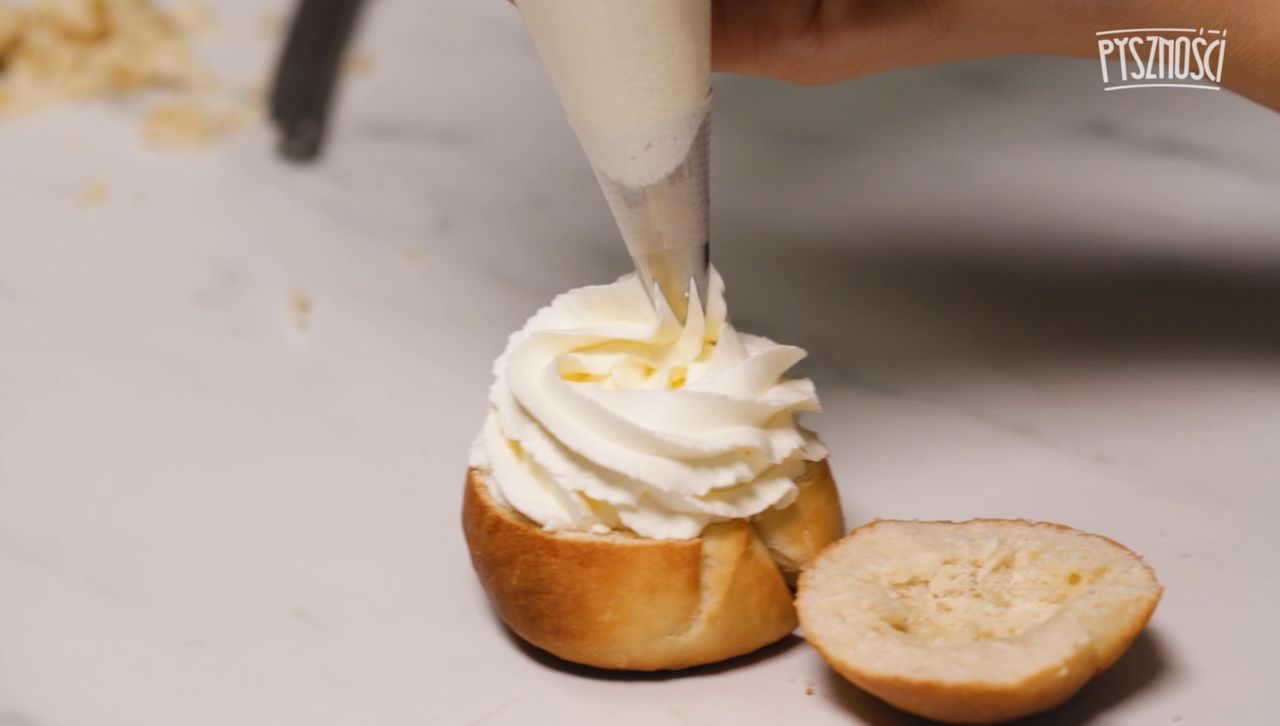 Semla with whipped cream