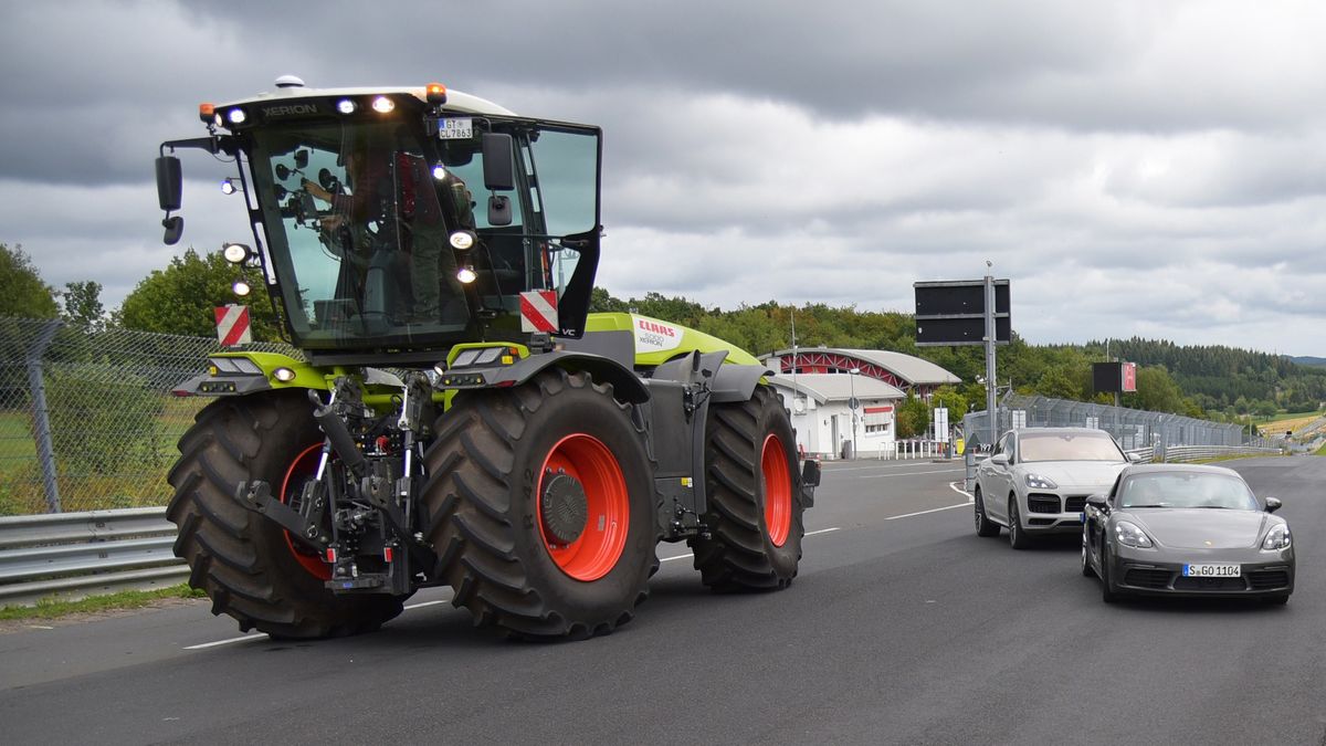 Christian Menzel jedzie traktorem po nowy rekord na Nordscheife