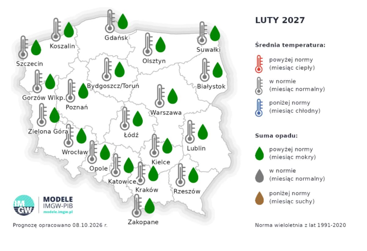 Eksperymentalna prognoza pogody na luty 2027