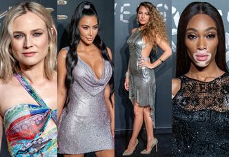 Tłum gwiazd na pokazie Versace: Diane Kruger, Kim Kardashian, Blake Lively, Winnie Harlow... (ZDJĘCIA)
