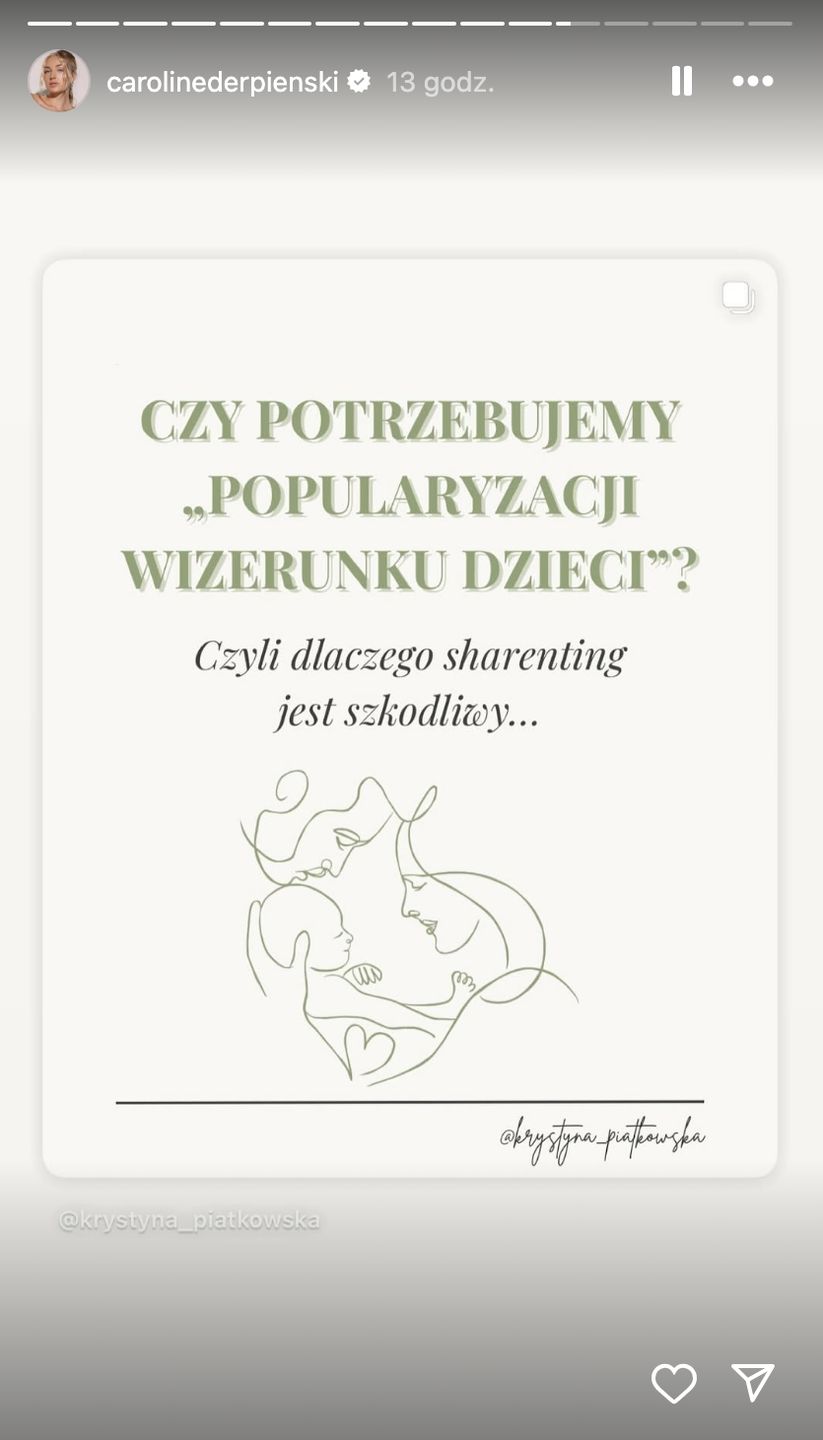 Caroline Derpienski publikuje wymowne treści