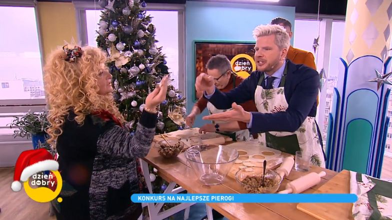 Magda Gessler i Filip Chajzer spierają się o pierogi w "Dzień Dobry TVN"