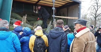 Łódź: Darmowe choinki. Lewica rozdawała świąteczne drzewka przy łódzkim Górniaku