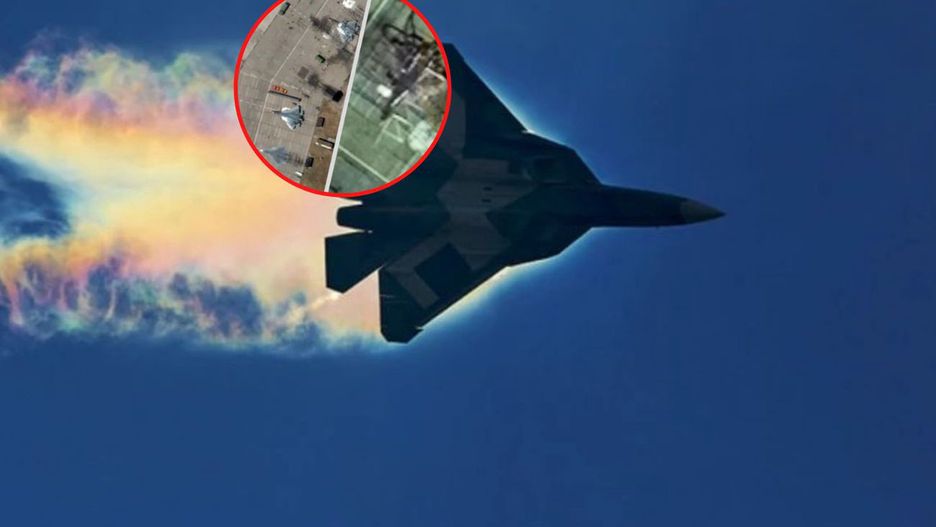 Na zdjęciach satelitarnych widać dwa uszkodzone Su-57 