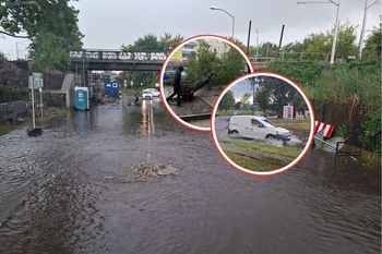 Nagła ulewa. Ściana deszczu, powalone drzewa. "Studzienki wyskakują"