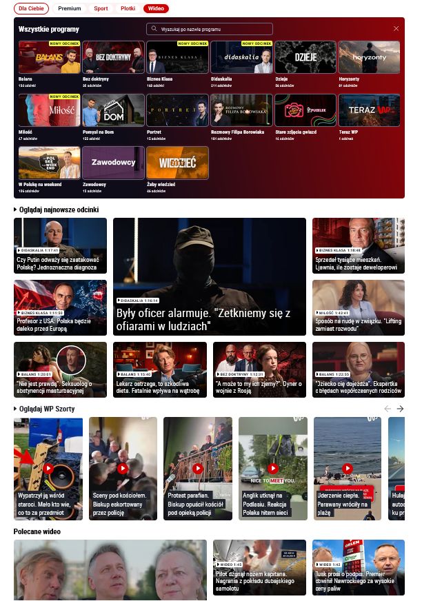 Najlepsze programy wideo WP teraz w jednym miejscu