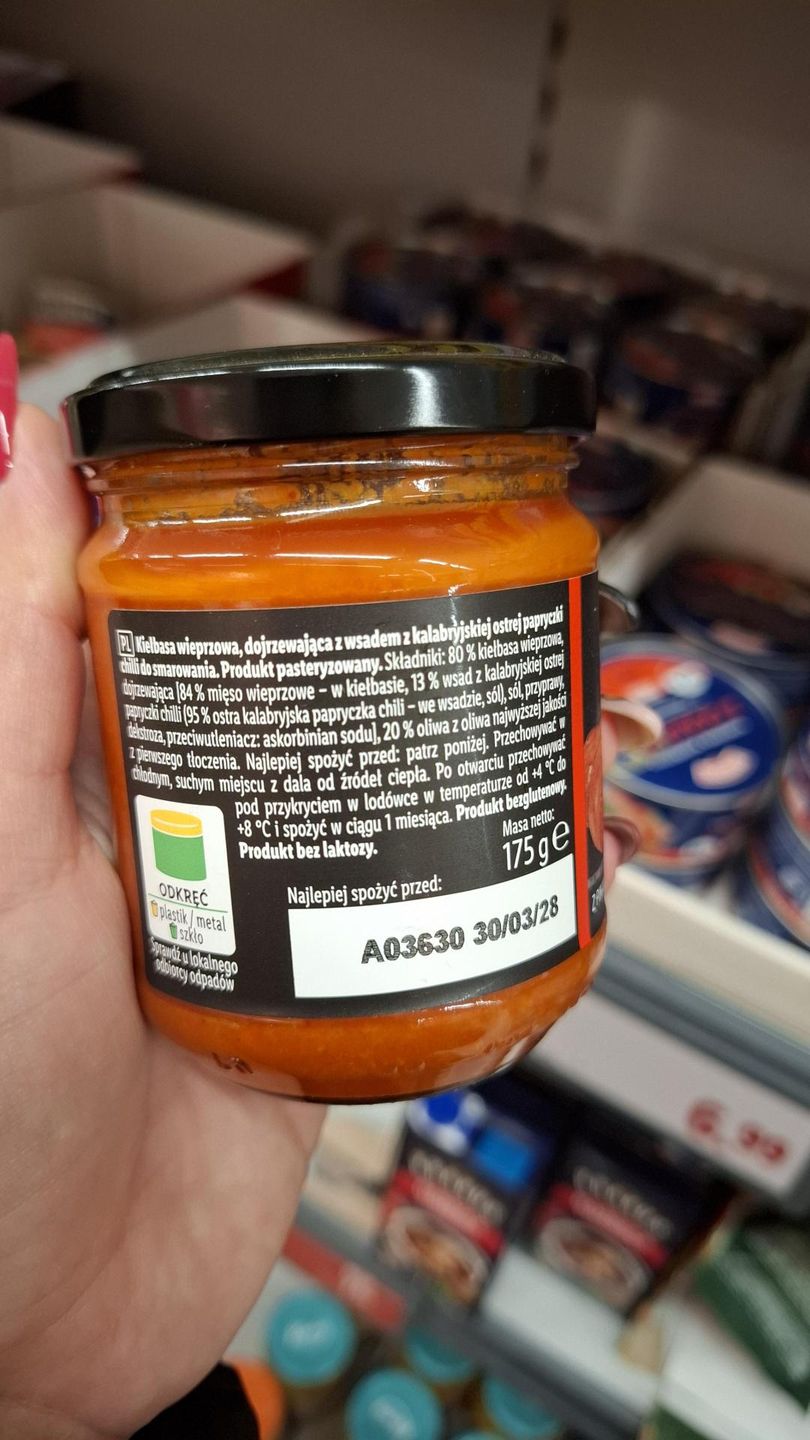Skład nduji z Lidla jest prosty