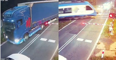 Groźne zachowanie kierowcy tira. Ominął auta i szlaban