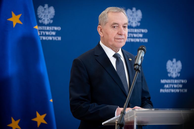 Polish Minister of Agriculture Henryk Kowalczyk during a joint press conference with Minister for State Assets on state-owned Food Holding Company in Warsaw, Poland on March 29, 2022 (Photo by Mateusz Wlodarczyk/NurPhoto via Getty Images)