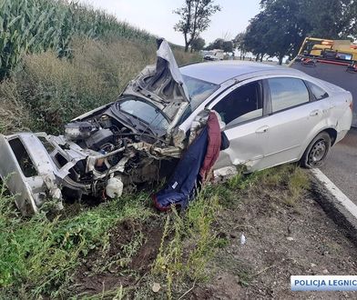 Pijany sprawca wypadku uciekł z miejsca zdarzenia. Szybka akcja policji