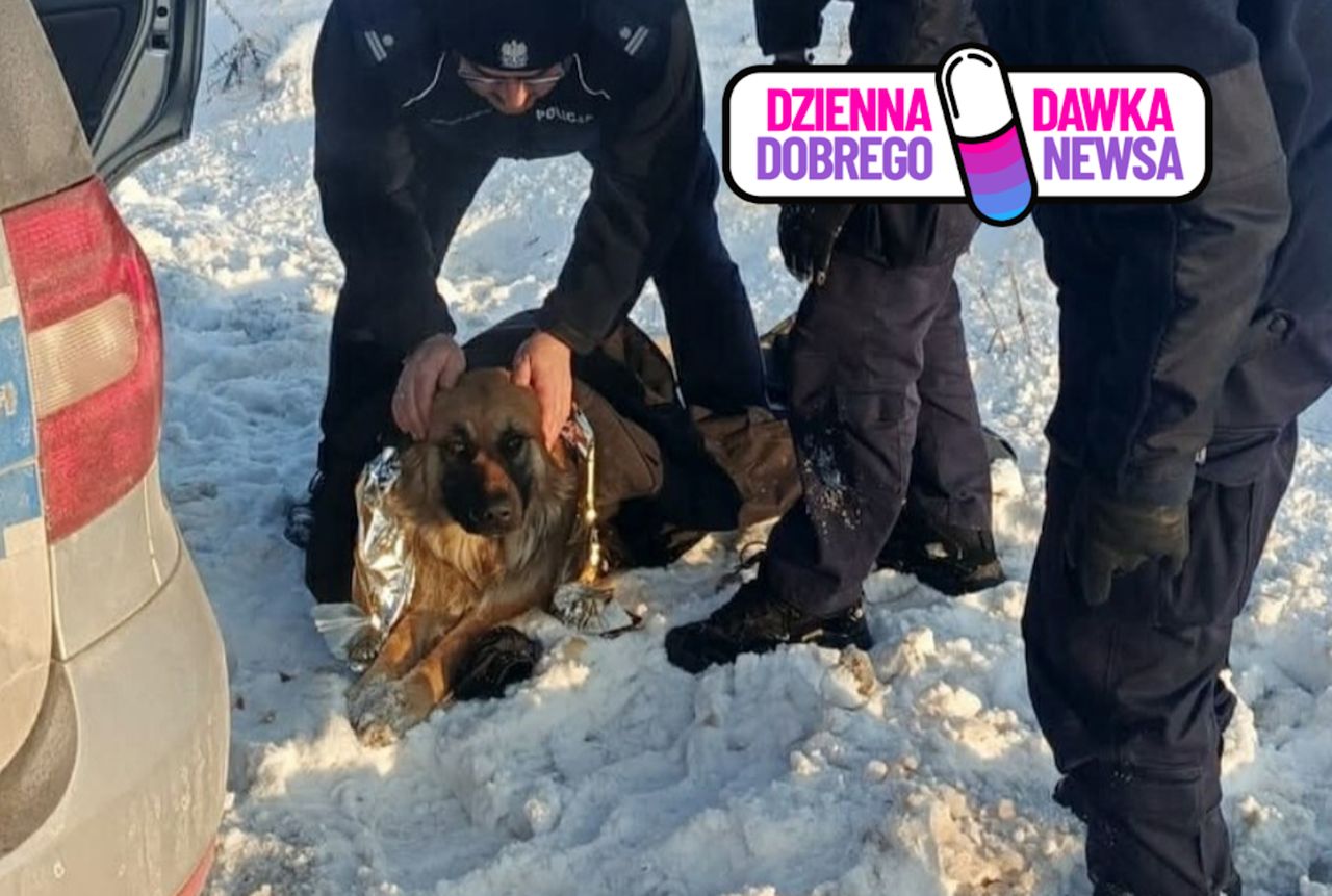 Przymarzł do pobocza drogi. Pomoc przyszła na czas