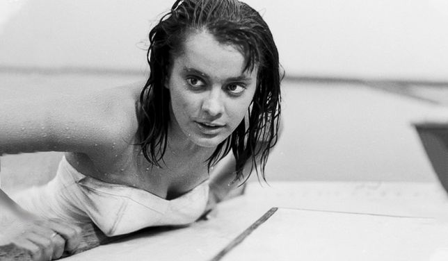 Jolanta Umecka w filmie "Nóż w wodzie"
