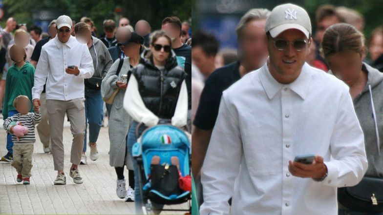 Piotr Zieliński spaceruje po Sopocie z żoną i synkiem