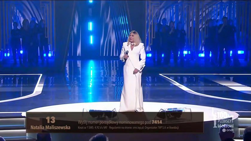 Beata Kozidrak w białej stylizacji na Gali Mistrzów Sportu.