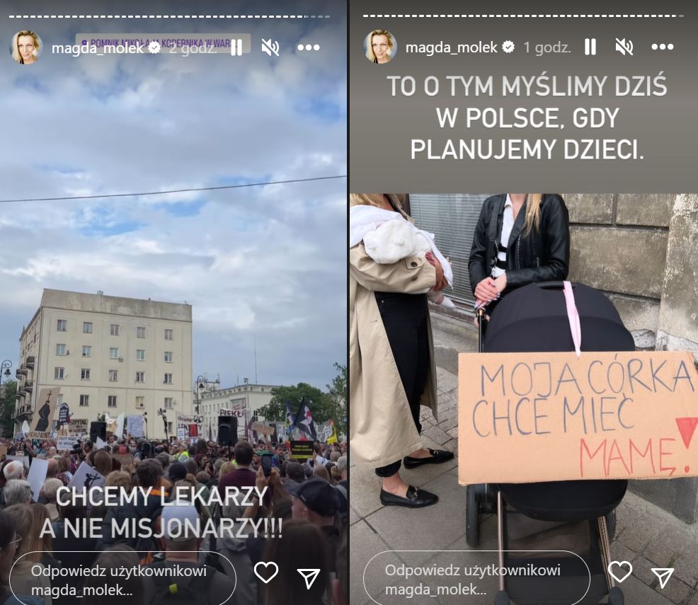 Magda Mołek na proteście